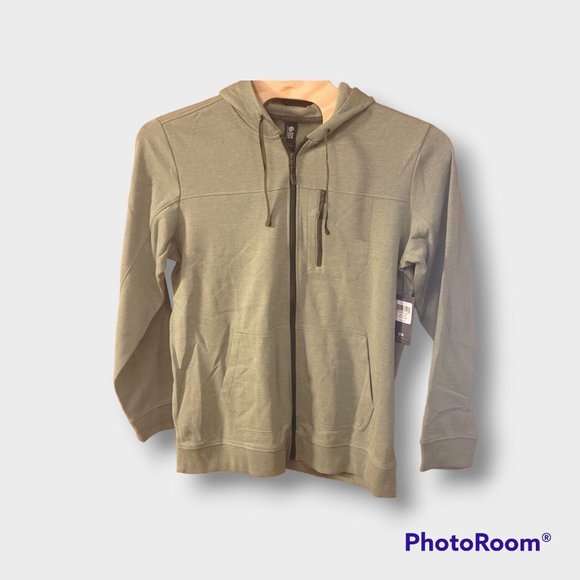NWT Mountain Hardwear Men's XL Firetower Hoodie Heather Green Zip Chest Pocket - Picture 1 of 7